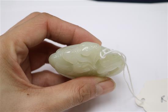A Chinese jade figure of a duck